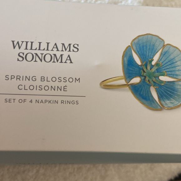 Williams Sonoma Cloisonné Spring Blossom Napkin Rings, Set of 4 NWT - Picture 13 of 13